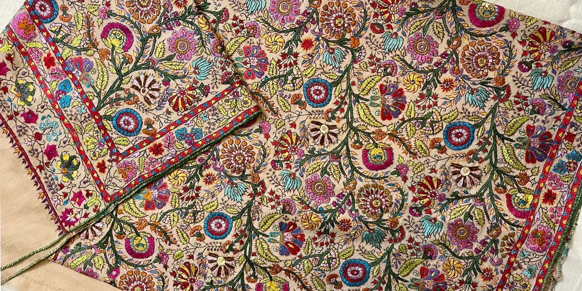 Jamawar Shawl Draped